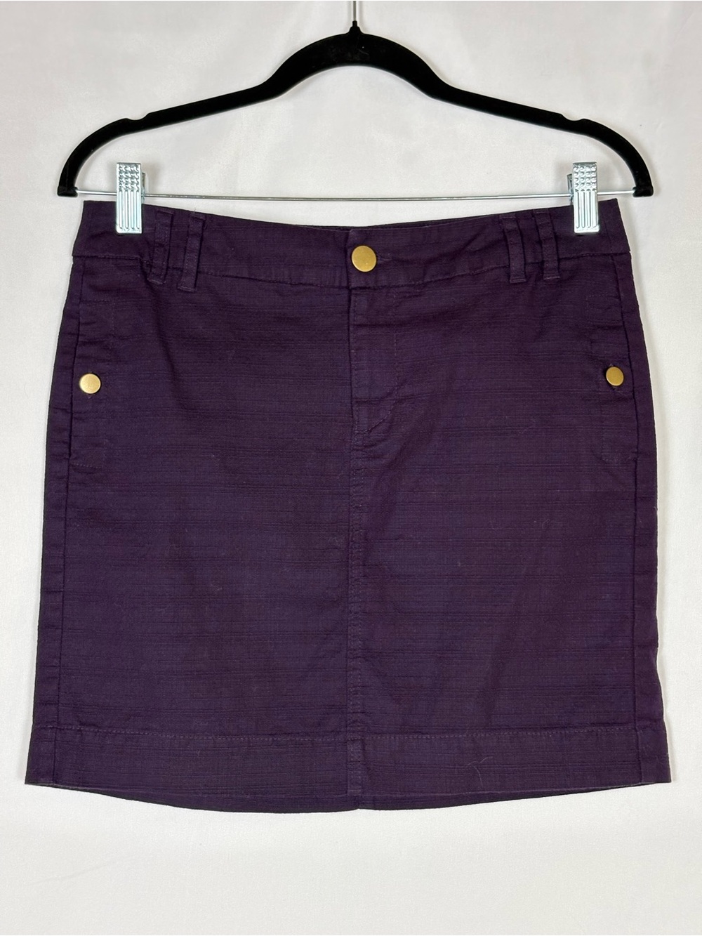 GAP Plum Mini Skirt with Gold-Tone Buttons